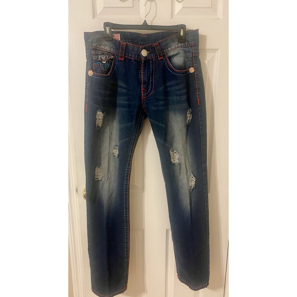 True Religion Jeans Womens Size 34 Denim Boot Cut Flare RN 112790 CA 30427 USA
